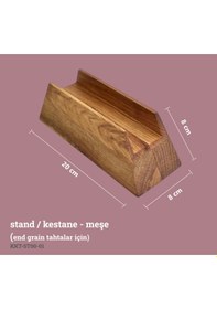 Resim KAF Ahşap Meşe / Kestane (End Grain) Kesme Tahtası Standı 