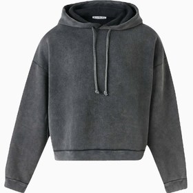 Resim Unisex Rahat Kapüşonlu Süveter - Siyah / S 