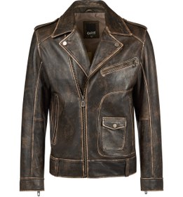 Resim Derimod Carter Erkek Kahverengi Biker Deri Mont 25WGD6490G6 