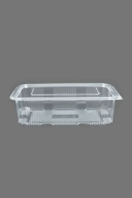 Resim TiriStore Kapaklı 1500 cc Düz Kapak Sızdırmaz Plastik Kap 100 Adet Şeffaf 