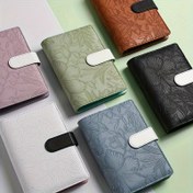 Resim Bolony A6 Çiçek Kabartmalı Bütçe Planlayıcı Ciltli Fermuarlı Nakit Zarfları & Sticker'larla - Pembe, Kahverengi, Yeşil-Gri, Beyaz ve Siyah Renklerde Sahte Deri Para Tasarrufu için Etkili Finansal Planlama, Bütçe Cilt 