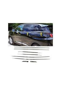 Resim Peugeot 3008 Krom Cam Çıtası 8 Prç P.çelik 2016 Ve Üzeri 