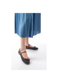 Resim 6321 Laci Keten Günlük Baret Tokalı Bayan Babet Lacivert 