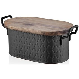 Resim The Mia Prizma Ekmek Saklama Kabı Siyah 40x22x18 Cm Siyah 
