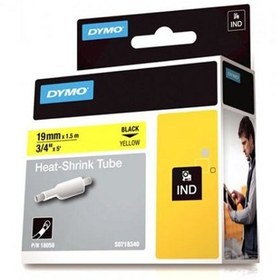 Resim Dymo RhinoPro Isıyla Küçülen Şerit 19mmx1.5m Sarı-Siyah 18058 