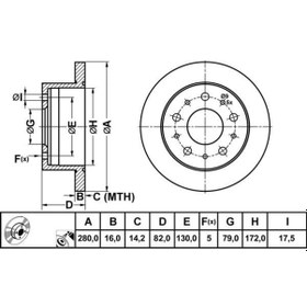 Resim MGA 50141 Fren Diski Arka Ducato III 06- / Boxer III 06- / Jumper III 06- Düz 280Mm 