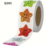 Resim 500 Etiket/rulo 2.5 Cm Kendinden yapışkanlı Yıldız Mutlu Yüz Etiketi, Ödül Tablosu Dekoratif Kendinden yapışkanlı Etiket Etiketi 