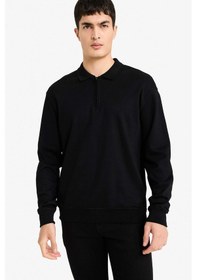 Resim Defacto Regular Fit Polo Yaka Yarım Fermuarlı Sweatshirt F2254ax25wnbk81 Siyah-bk81 