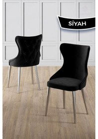 Resim Canisa Galya Serisi Lak Panel 90x168 Sabit Beyaz Mermer Desen Mutfak Masa Takımı 6 Siyah Sandalye Beyaz Mermer Desen Masa Siyah Sandalye Krom Ayak 