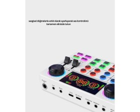 Resim Zero Land Hnrlishp Çok Efektli Canlı Yayın Ses Mikseri USB ve Kablosuz Uyumlu 