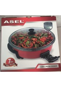 Resim Asel Pizza Tenceresi Kızartma Kavurma Mısır Patlatma Yemek Tenceresi Kırmızı 