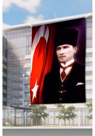 Resim Atatürk Portre 200X300CM Raşel Kumaş Dijital Baskı Bayrak 
