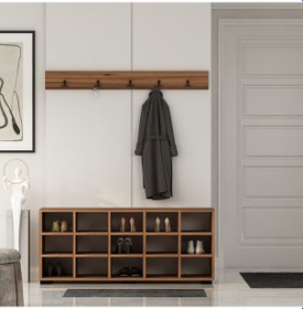 Resim Ay001 Talu Askılı Ayakkabılık Sandık Ceviz 