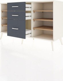Resim Kronos Konsol 6 Raflı 3 Çekmeceli 132x59x83 Aytaşı-çam/antrasit Çam/antrasit 