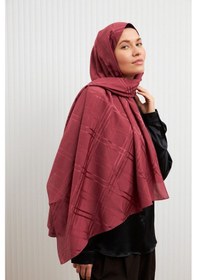 Resim Mirsoy Scarf Aura Desen Pamuk Jakar Şal Gül 