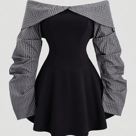 Resim Kadınlar İçin Şık Siyah Resmi Parti Elbisesi - Geniş Paça, Makinede Yıkanabilir, Gala, Konser, Günlük Kullanım - LL425, Akşam Partisi Kıyafeti, Struktürlü Omuzlar, Minimalist Tarz, Yüksek Kaliteli Kumaş, Moda Tutkunları 