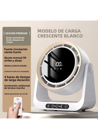 Resim 4000mah Şarj Edilebilir Uzaktan Kumandalı Masa Vantilatörü Beyaz, 