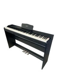 Resim Adp200 Siyah Digital Piyano 88 Hammer Action Tuş Ahşap Kasa 