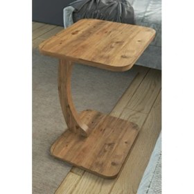 Resim Limnizza C Ayaklı Modern Yan Sehpa Koltuk Yanı Laptop Kahve Kitap Şehpası Servis Sehpası Kare Çam 