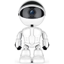 Resim Mesro Robot Görünümlü Wifi Güvenlik Kamerası Kablosuz Gece Görüşlü Iç Mekan Camera 