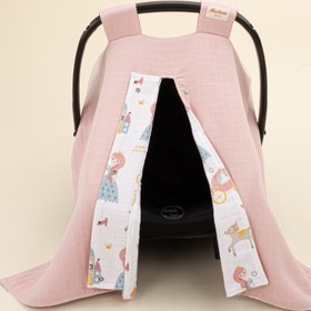 Resim Puset Örtüsü - Çift Taraflı - Pudra Muslin - Sindirella 