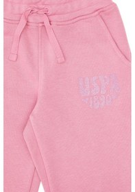 Resim U.S. Polo Assn. Kız Çocuk Pembe Simli Baskı Detaylı Jogger Eşofman Altı 50316849-VR167 