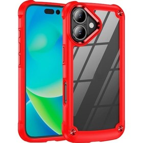 Resim iPhone Uyumlu 17 Tpu + Pc Lens Koruma Telefon Kasası İçin Kırmızı 