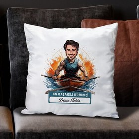 Resim Karikatürlü En Başarılı Erkek Kürekçi Yastık 