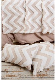 Resim Yatak Runner Kırlent Seti Bohem Punch Panç Desen Yatak Örtüsü Line Bej Renkli 