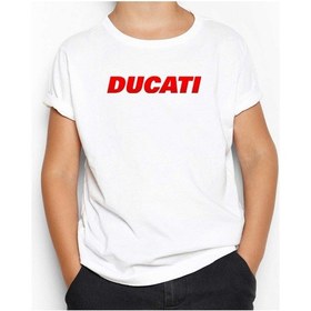Resim Ducati Red Logo Beyaz Çocuk Tişört Beyaz 