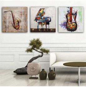 Resim Kanvas Tablo Müzik 3 Parça Set 60 