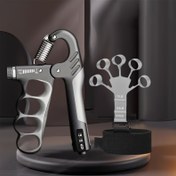 Resim 2 adet ayarlanabilir kavrama antrenörü -4.99-99.79 KG direnç, mekanik sayacı olan ön kol ve parmak antrenörü, fitness meraklıları için uygun 