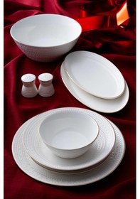 Resim Acar Rienna Gold 6 Kişilik 29 Parça Yemek Takımı Beyaz 