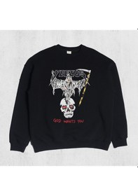 Resim Unisex Yezuş Sweatshirt Siyah 