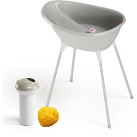 Resim Bella Çift Yönlü 0-12 Ay Gri Banyo Küveti Seti 