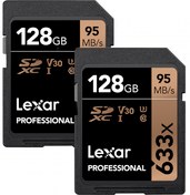 Resim Lexar 128GB Professional 95MB/sn UHS-I SDXC Hafıza Kartı (2'li Paket) 