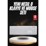 Resim Klavye Mouse Seti Sessiz Kablosuz Türkçe Tv Pc Uyumlu 
