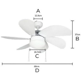 Resim Vanti Kcf281 Dekoratif Ahşap Kanatlı Tavan Vantilatörü - Beyaz 