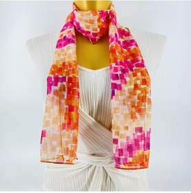 Resim Paredora Mozaik Turuncu Uzun Fular Çok Renkli 