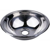 Resim Paslanmaz Krom Evye. 22cm. Yuvarlak. Tekne Evyesi. Karavan Evyesi 