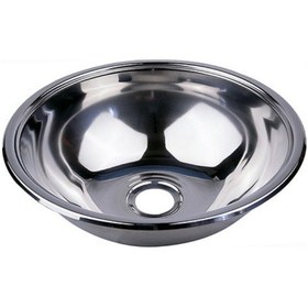 Resim Paslanmaz Krom Evye. 22cm. Yuvarlak. Tekne Evyesi. Karavan Evyesi 