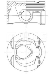 Resim MAHLE 001PI00164000 Piston + Segman Std. (M271.820 Evo. 82Mm) W204 07-14 S204 09-14 C204 11- W212 09-15 2710305117 (WN825824) (Fiyat:4 Adet İçindir) 