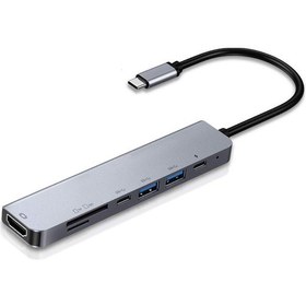 Resim Lux Airsky 6 In 1 Sd USB Type-C Hub HDMI Girişli Macbook Çevirici 