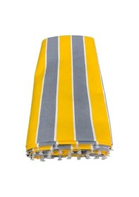 Resim Ceylan Home Balkon Perdesi Bağcıklı Halkalı Ölçü Seçenekli Gri Sarı Çizgili Gri 