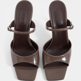 Resim SERA DARK BROWN PATENT SANDALS - Brown / 37 EU 