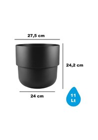 Resim So-kup4 Kuple No 4 Plastik Saksı Takımı İç Kovalı 11 Lt Siyah 6 Adet 