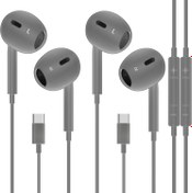 Resim Zetuti 2 Paket USB C Kulaklıklar TC-GRY4 iPhone 16 15 Kulakiçi Mikrofon ve Ses Kontrolü ile HiFi Stereo Tip C Kulaklık Gri 