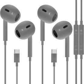 Resim Zetuti 2 Paket USB C Kulaklıklar TC-GRY4 iPhone 16 15 Kulakiçi Mikrofon ve Ses Kontrolü ile HiFi Stereo Tip C Kulaklık Gri 