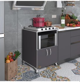 Resim Kenzlife Ocak Dolabı Aysu Gri 85 60 57 Mutfak Modül Mini Fırın Mikrodalga Banyo Ofis 