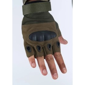 Resim Combat Tactical Outdoor Kesik Parmaksız Eldiven Asker Polis Dağcı Sporcu Bisikletçi Kemik Eldiveni - 004 